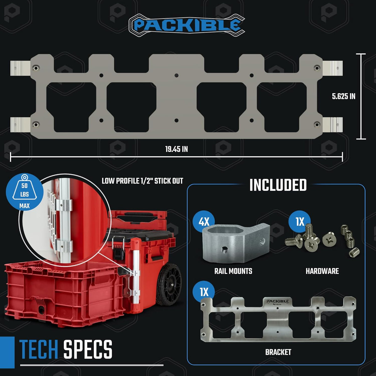 Joey - Packout Front/Back Mount Bracket Kit – Packible Tool