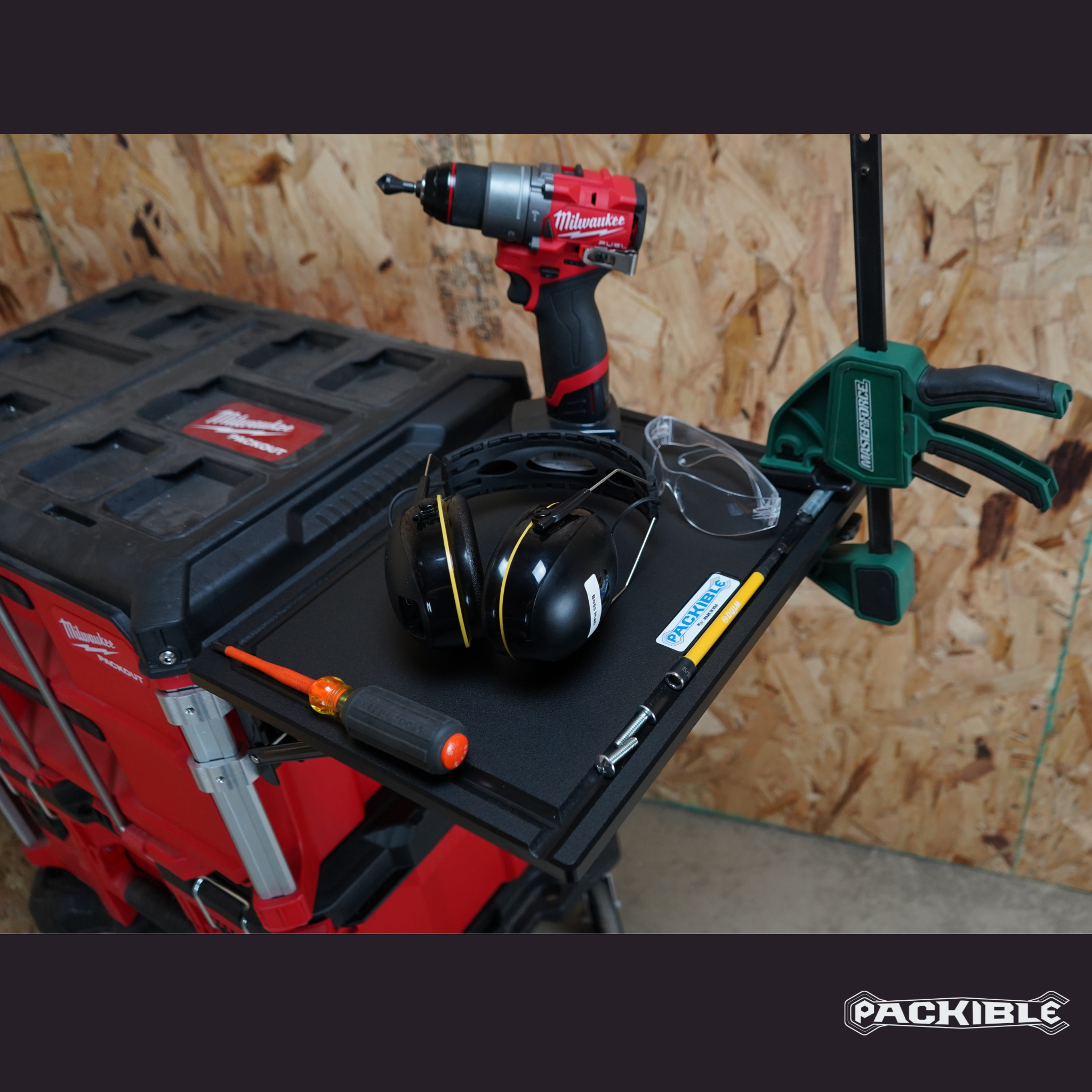 thumbnail image 2 of Folding Side Mount For Milwaukee Packout Toolbox – Steel Storage Bracket – Black 2 of 5
