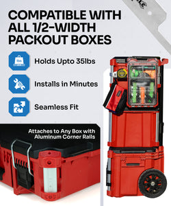 Joey Jr. 2.0 - Half Width Box Side Mounting Bracket Compatible with Milwaukee Packout ®