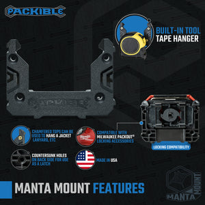 Manta Mounts - Mounting Cleats compatible with Milwaukee Packout® locking packout accessories